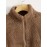Zip Up Solid Teddy Jacket, Casual Simple Winter Warm Outerwear, Women's Clothing