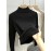 Solid Color Knit Pullover, Casual Mock Neck Long Sleeve Top For Fall & Winter, Women's Clothing