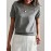 Solid Crew Neck Sweater, Casual Short Sleeve Sweater For Spring & Summer, Women's Clothing